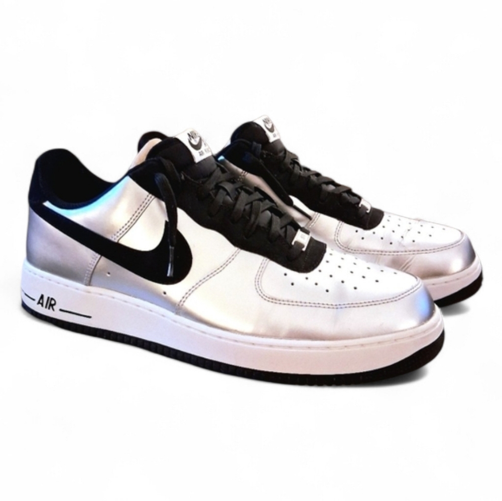 Nike Air Force 1 Low Metallic Silver/Black-White Sz US 14 488298-054